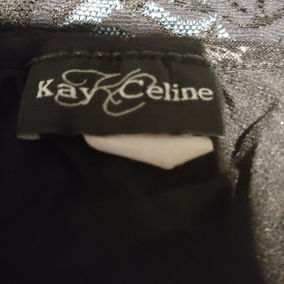 Kay Celine Black/Blue Lacy Grunge, Goth, Rocker Coquette Y2k Tank - Picture 8 of 9